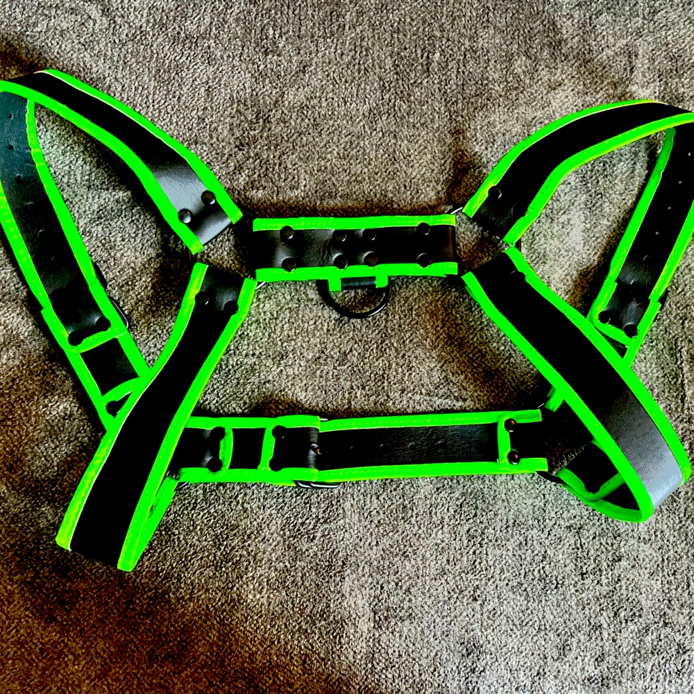 Ouch! Glow In The Dark Male Harness S/M